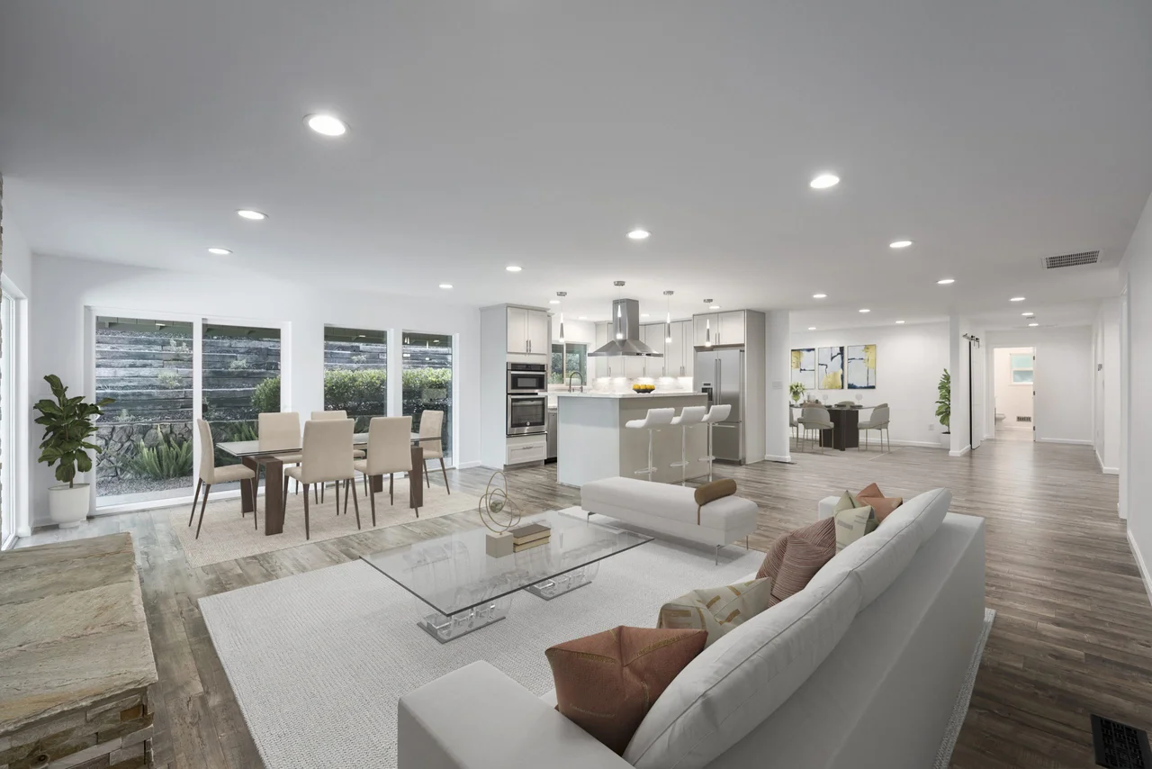 Virtually staged living room